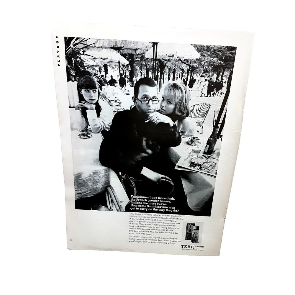 1966 Teak Cologne Man with Women Original Ad Vintage 60s Ephemera